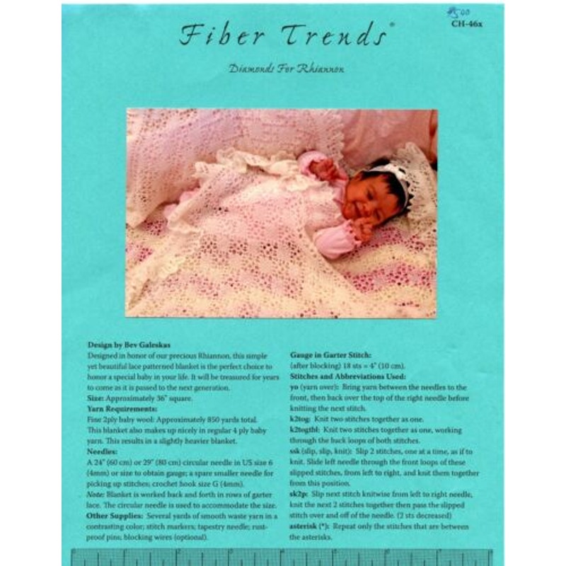 New Fiber Trends CH-46x Diamonds For Rhiannon Bev Galeskas Knitting Pattern