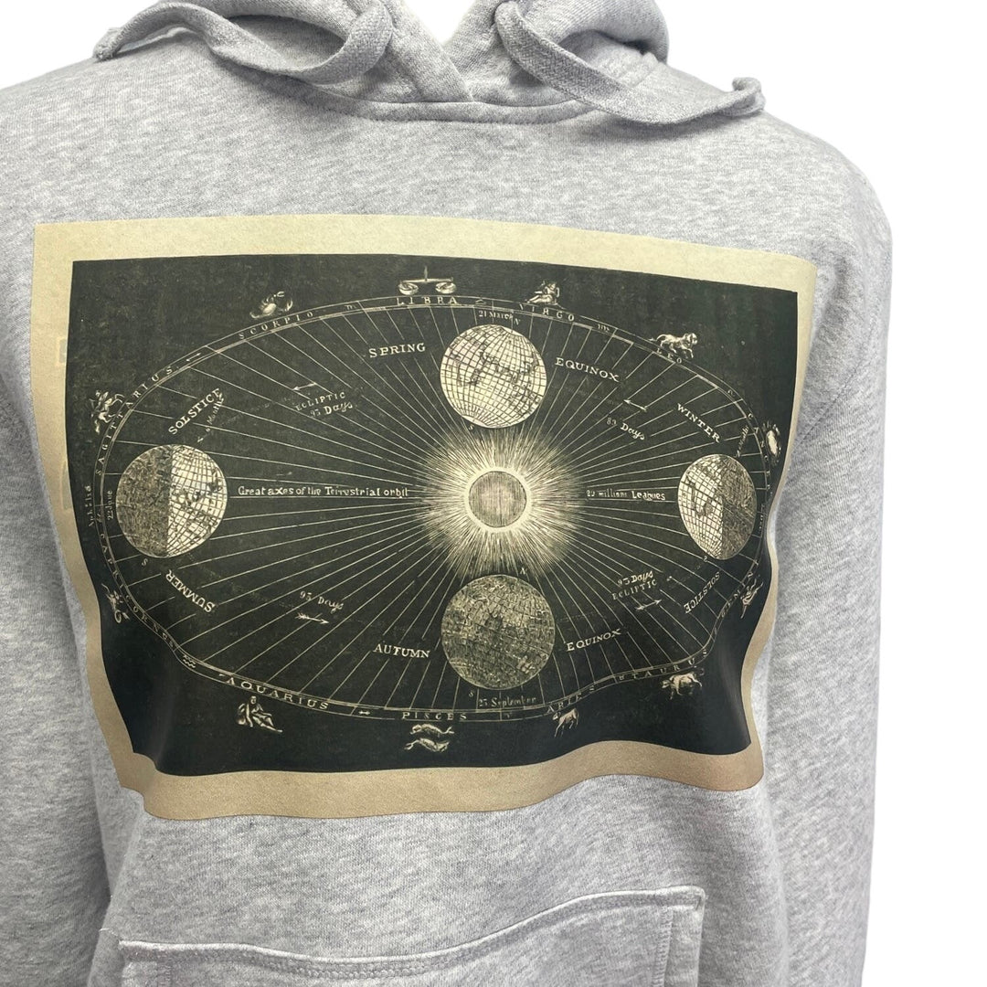 Hand Printed Upcycled Medium Vintage Book Page Astrology Chart Sweatshirt Hoodie