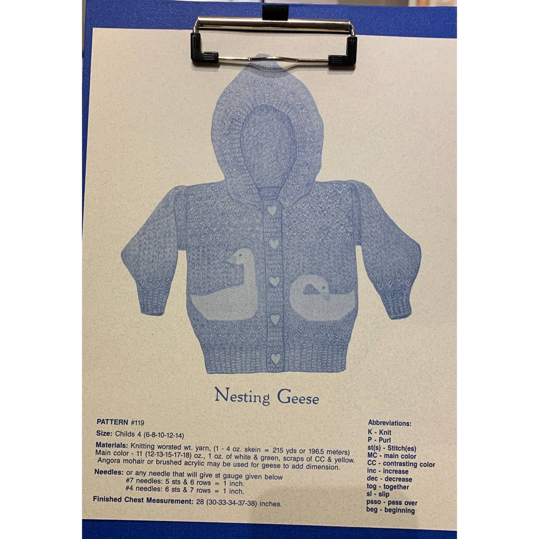 New 1986 Countrys Child 119 Terry Preisner Nesting Geese Jacket Knitting Pattern