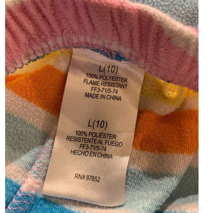 2 Girls Medium/Large Fuzzy Pink Cupcake Hot Cocoa Warm Stripe PJ Sleepwear Pants