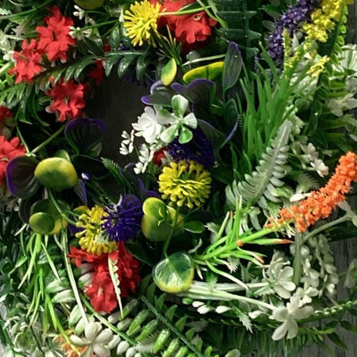 New Faux Plastic Floral Round Door 11" Wreath or Pillar Candle Ring Home Decor