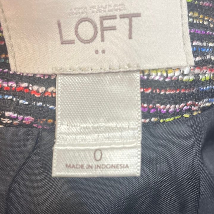 LOFT Womens Size 0 Color Slub Polyester Blend Lined Career Short Pencil Skirt