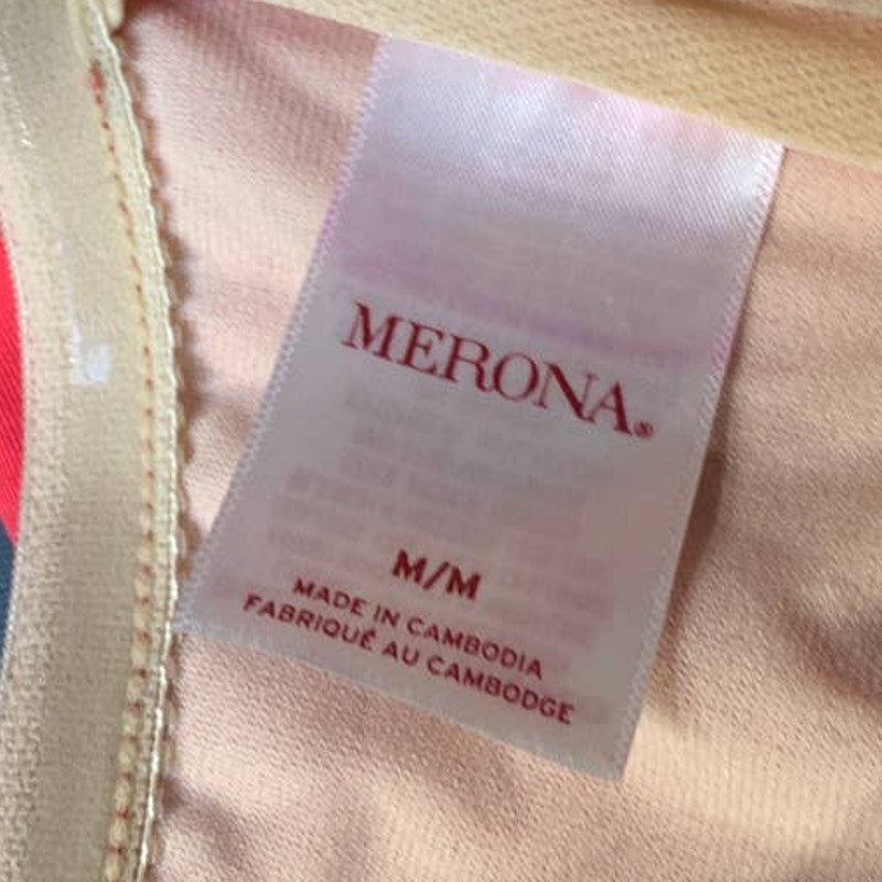 Merona Medium Criss Cross Neck Tie Padded Bra Nylon Spandex Watermelon Swim Suit