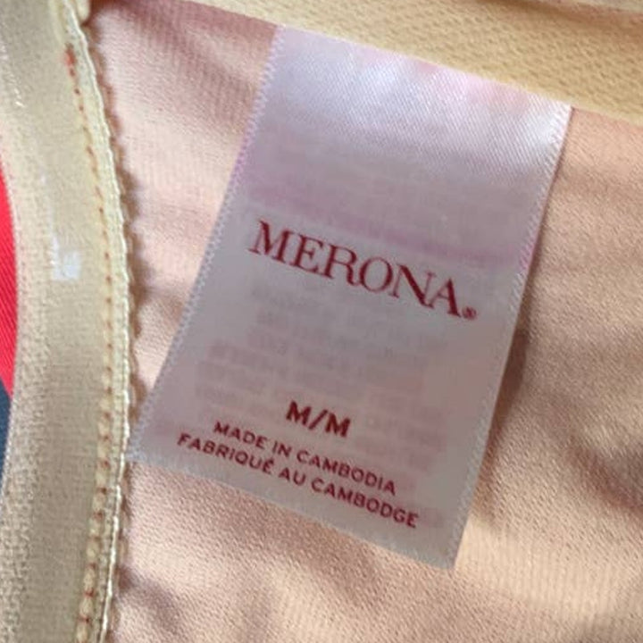 Merona Medium Criss Cross Neck Tie Padded Bra Nylon Spandex Watermelon Swim Suit