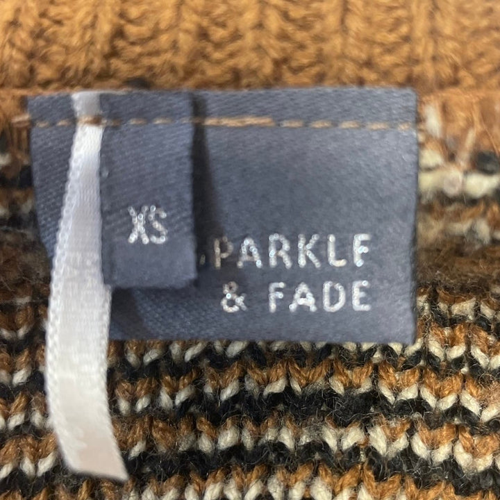 Sparkle &amp; Fade Womens XS Long Sleeve Animal Dot Crew Neck Acrylic Sweater