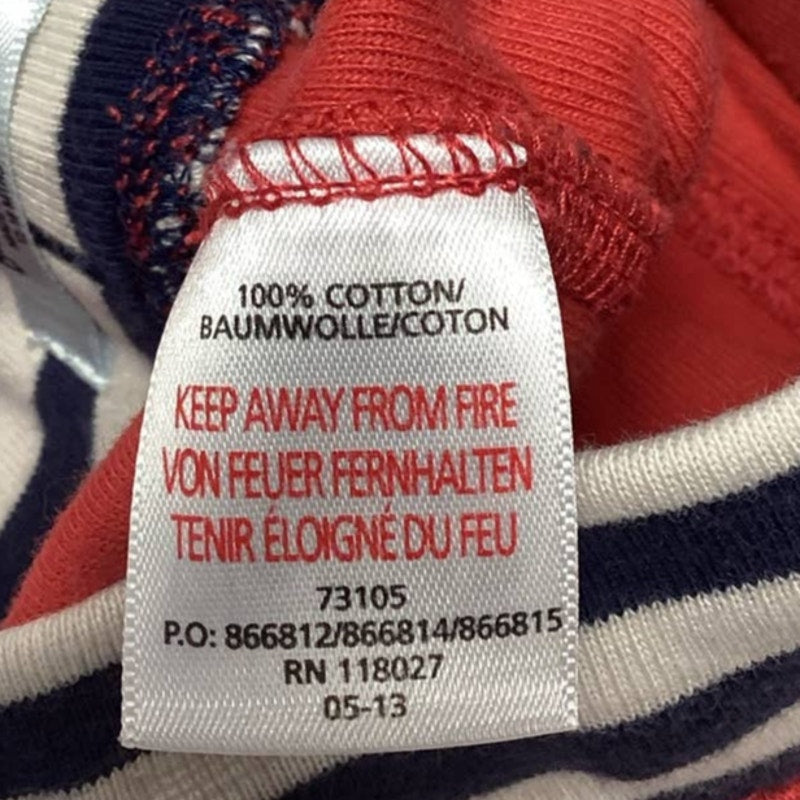 Baby Boden 12-18 Months 100% Cotton Unisex Red Drawstring Pants w Blue Stars