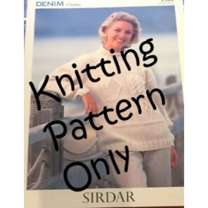 New Sirdar 5399 Denim Chunky Womens Patchwork Pullover Sweater Knitting Pattern