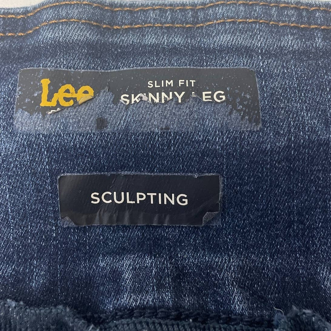 Lee Plus Size 22W Petite Slim Fit Skinny Leg Sculpting Stretch Denim Blue Jeans