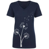 New Hand Printed Womens Large Make A Wish Dandelion Short Sleeve Tee w Necklace