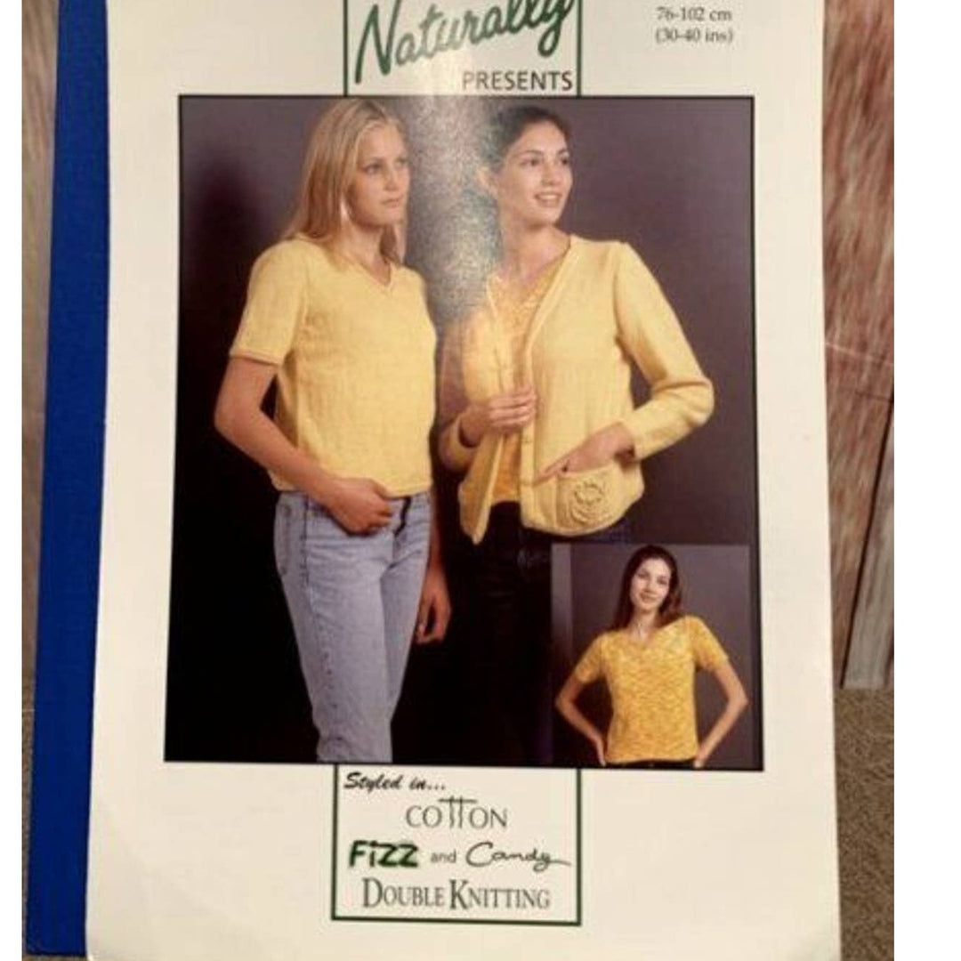 New Hand Knit Yarns by Naturally C223 Sweater Cardigan Knitting Pattern