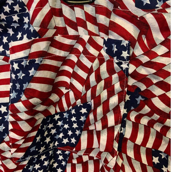 Handmade XL American Flag 100% Cotton Drawstring Long Sleepwear Pants