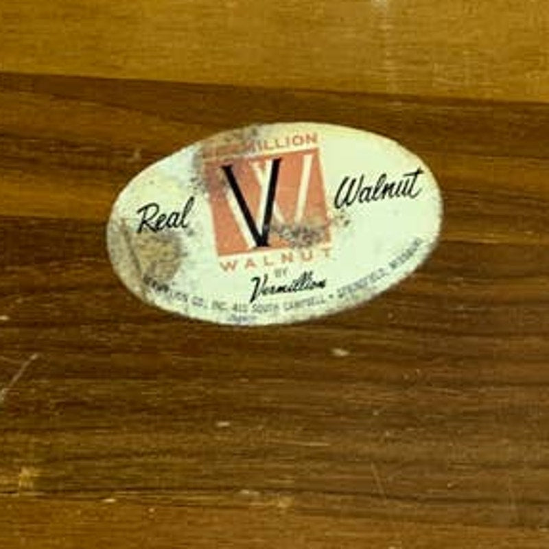 Vintage Vermillion Ginger Flower Ceramic Inset Real Walnut Wood Snack Platter