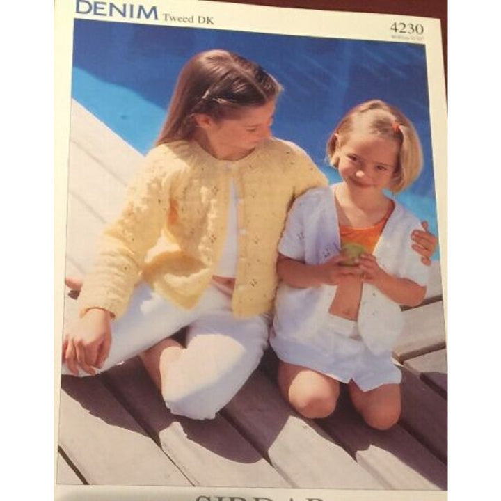 New Sirdar 4230 Denim Tweed Child Double Knitting Cardigan Sweater Pattern