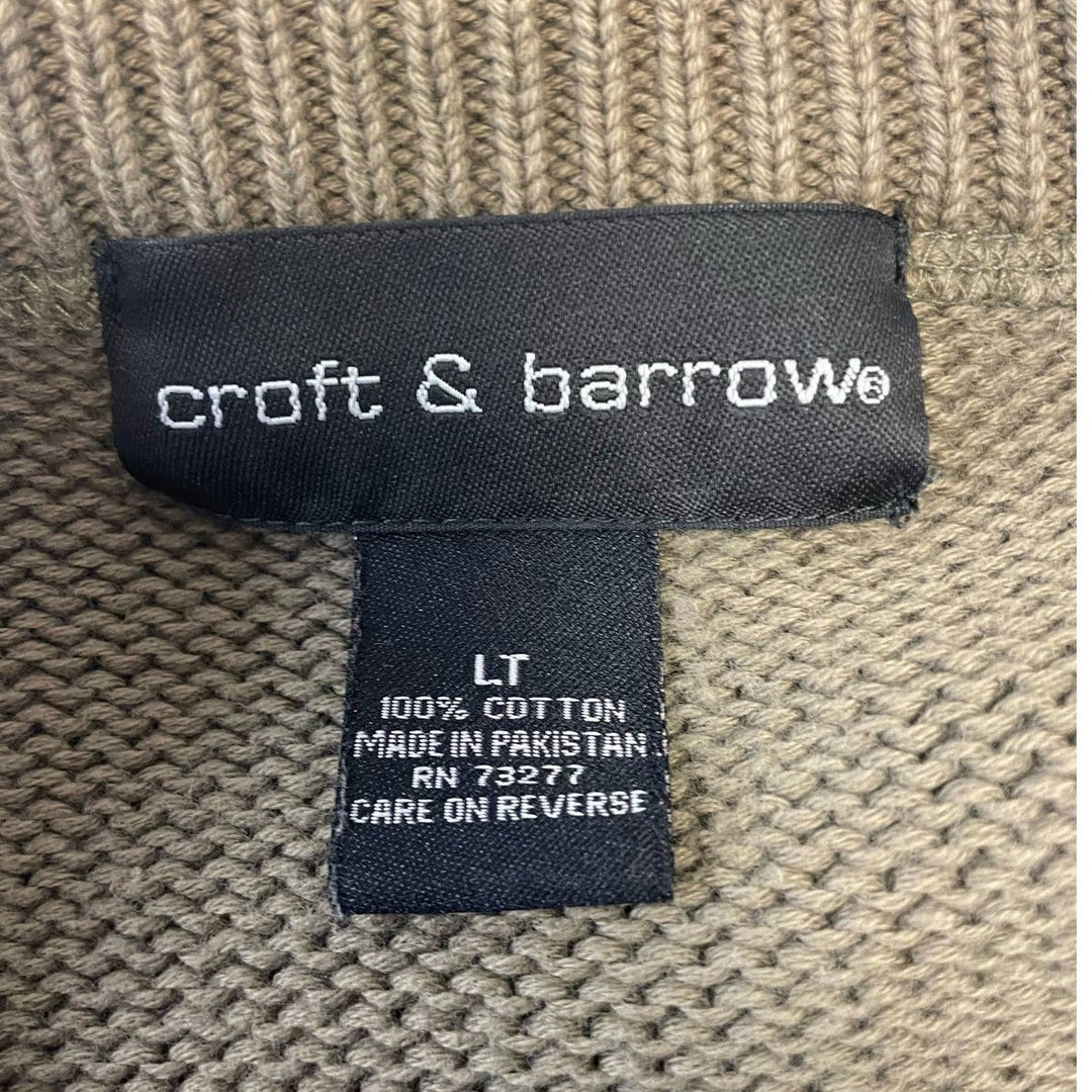 Croft &amp; Barrow Mens Large Tall LT Long Sleeve Crew Neck Pullover Cotton Sweater