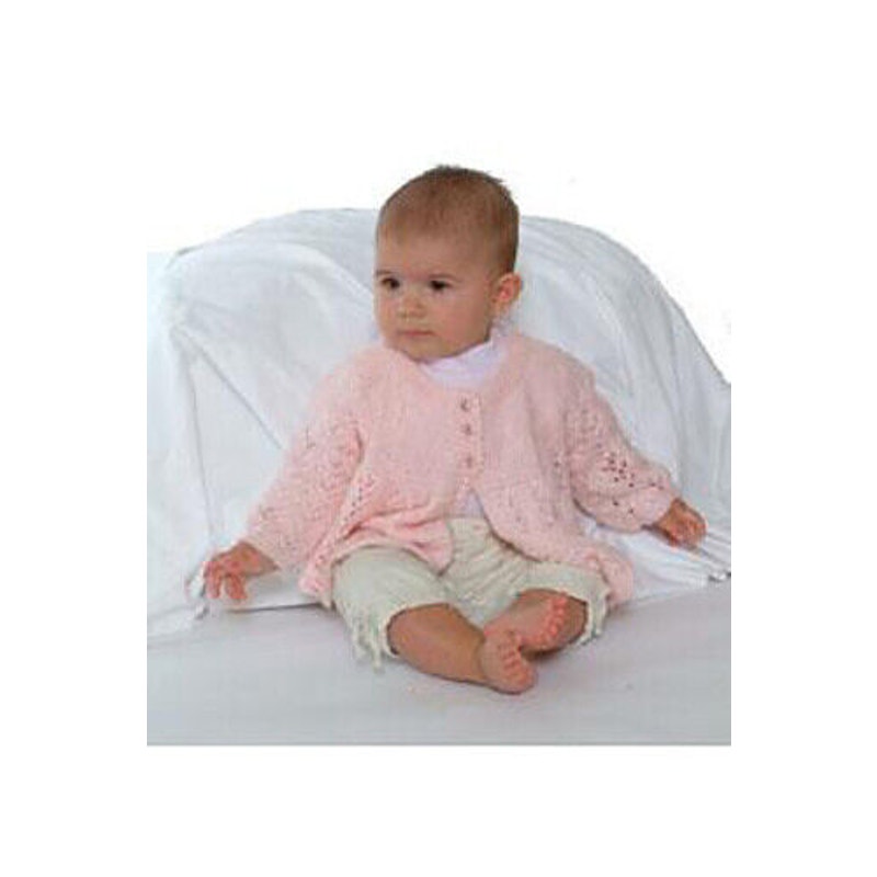 New 2004 Plymouth Yarn Co P498 Baby Matinee Coat Sweater Knitting Pattern