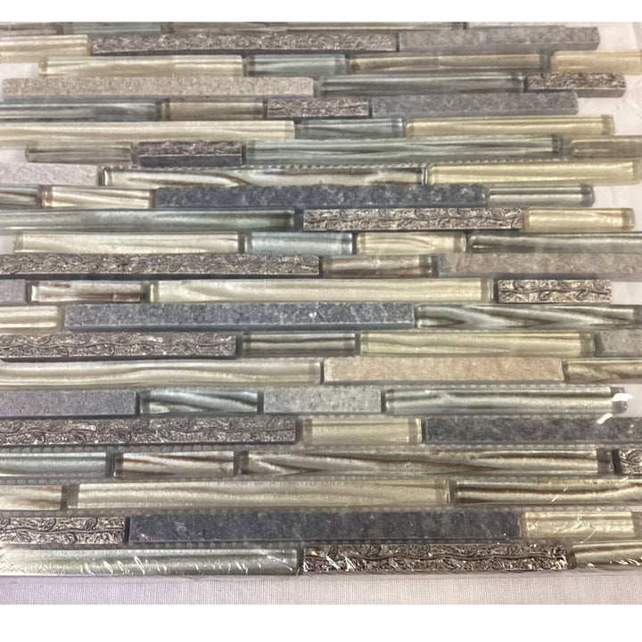 New Horizontal Ceramic Stone Metal Backsplash Bathroom Tile Square Craft Supply