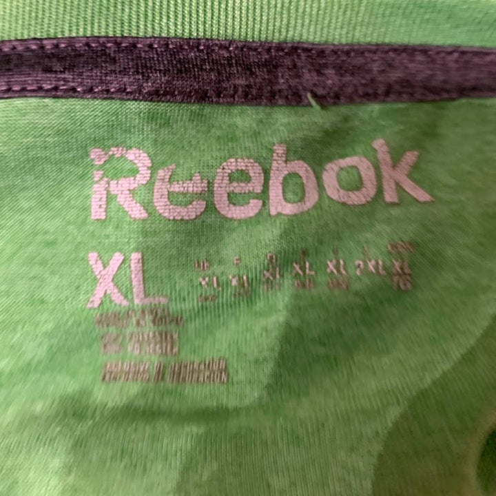 Reebok XL Mens Green Short Sleeve 100% Polyester Crew Neck Athletic Tee