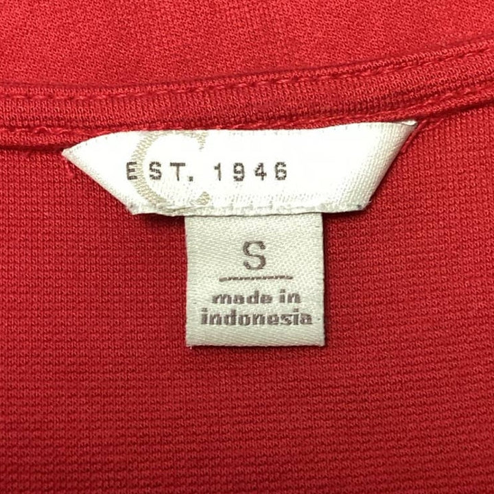 C Est 1946 Small Peek A Boo Front Long Sleeve Rayon Blend Scoop Neck Tee Shirt
