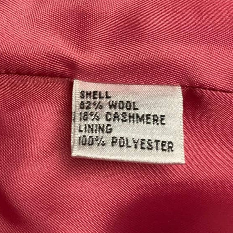 Talbots Petites Size 8 Hot Pink Wool Cashmere Blend Career Blazer Jacket w Belt