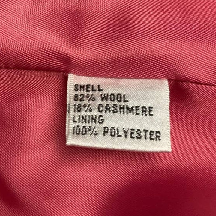 Talbots Petites Size 8 Hot Pink Wool Cashmere Blend Career Blazer Jacket w Belt