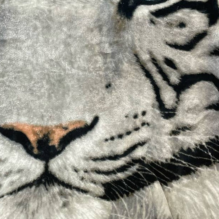 Northwest Rachel Stribbling Wild White Snow Tiger Soft Animal Throw Blanket