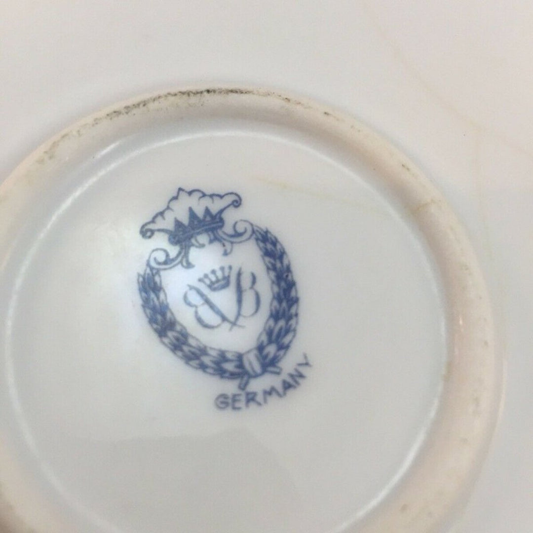 Vintage Made in Germany Hand Painted Ceramic Floral Plate Tray w handles