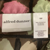 Alfred Dunner Womens 18P Petite Long Sleeve Button Down Polka Dot Silky Blouse