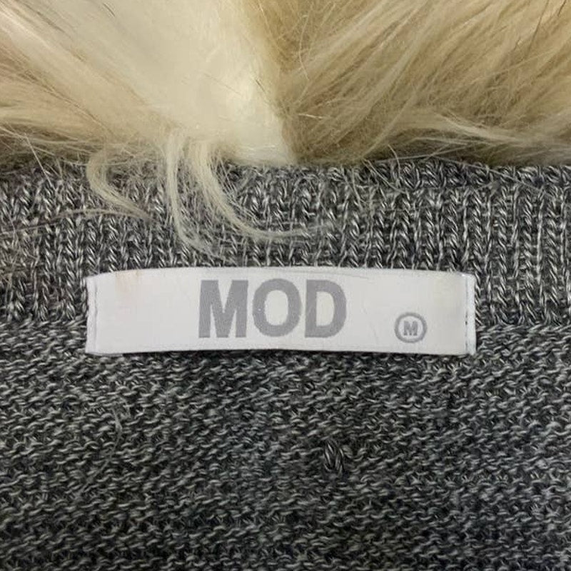 Mod Womens Medium Super Soft Faux Fur Sleeveless Open Cardigan Sweater Top
