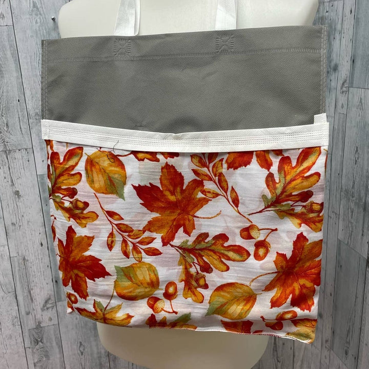 New Upcycled Fall Leaf Handsewn Double Handle Reuseable Shopper Tote Bag