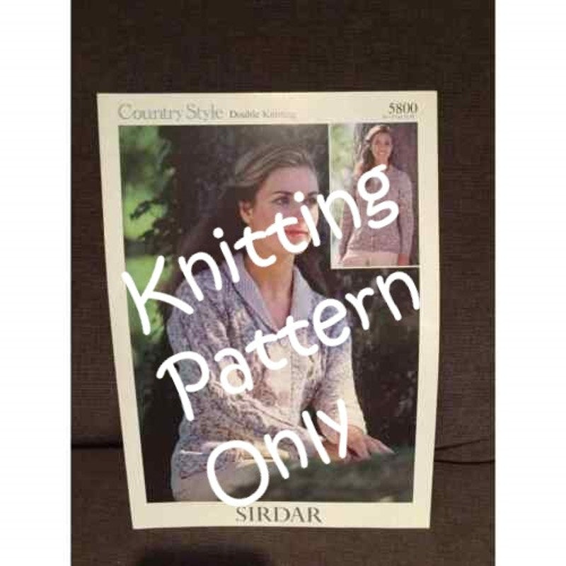 New Sirdar 5800 Country Style Double Knitting Womens Cardigan Sweater Pattern