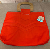 Hand Printed Upcycled Saving the Planet is My Superpower Red Purse Hand Bag