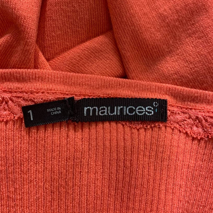 Maurices Womens Plus 1X Pink 3/4 Sleeve Button Up Rayon Blend Cardigan Sweater