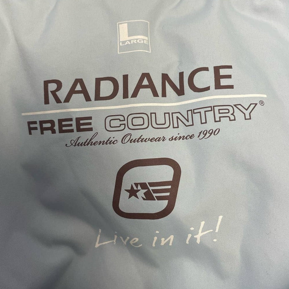 Radiance Free County Womens Large Long Full Zip Hooded Polyester Blend Coat