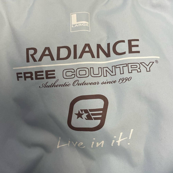 Radiance Free County Womens Large Long Full Zip Hooded Polyester Blend Coat