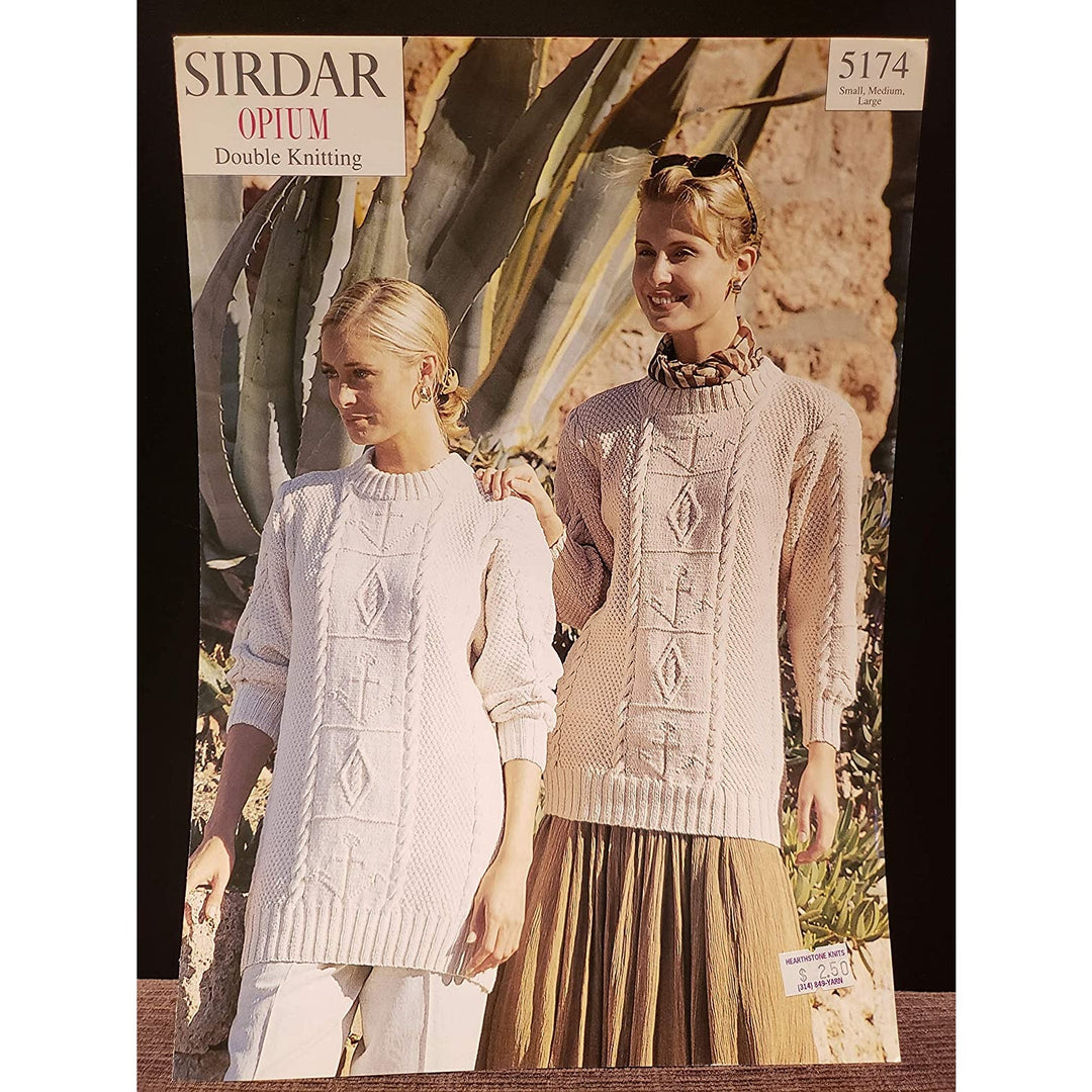 New Sirdar 5174 Opium Double Knitting Textured Pullover Sweater Pattern