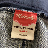 Old Navy Maternity Size 6 Full Stretch Panel Flare Cotton Blend Denim Blue Jeans