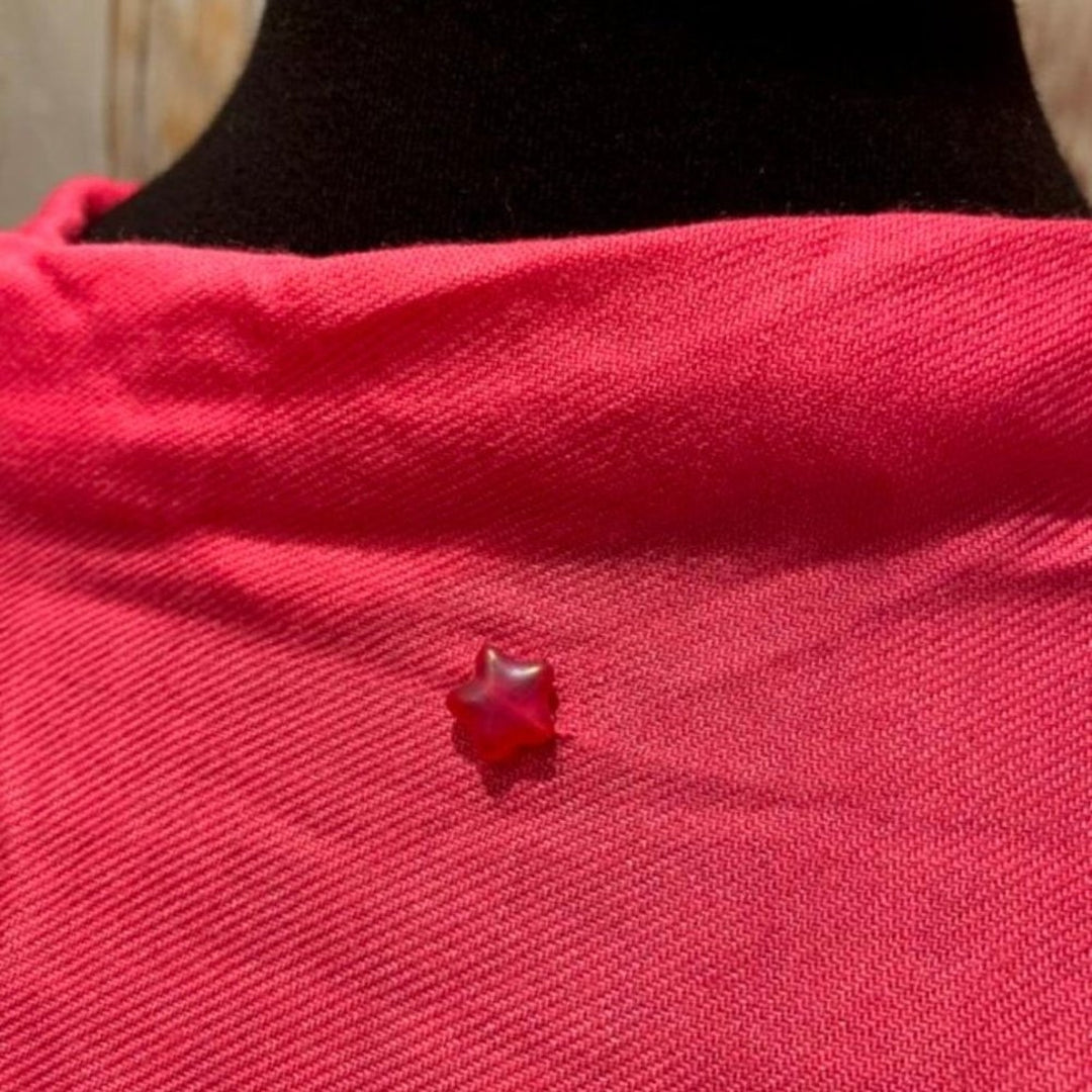 Handmade Upcycled Large Draping Hot Pink Fringed Poncho Lightweight Wrap Shawl