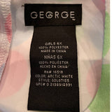 George Girls 6X Easter Spring Wedding Sleeveless Polka Dot Ribbon Belt Dress