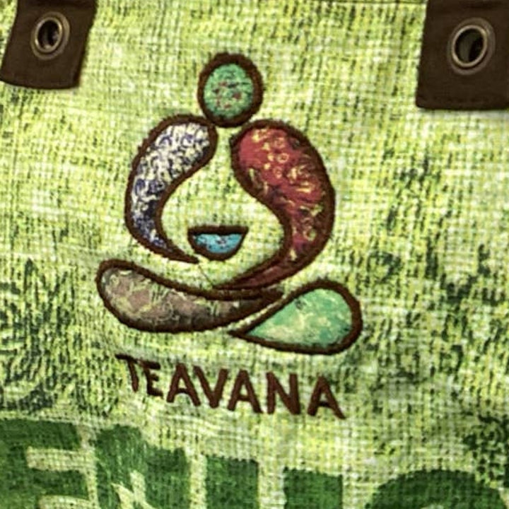 Teavana Equal Trade I Am Powerful Patchwork Canvas Double Handle Cotton Tote Bat