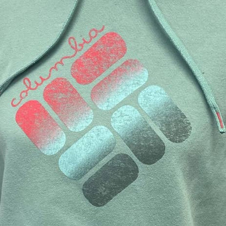 Columbia Womens Medium Long Sleeve Cotton Blend Sweatshirt Hoodie Front Pocket