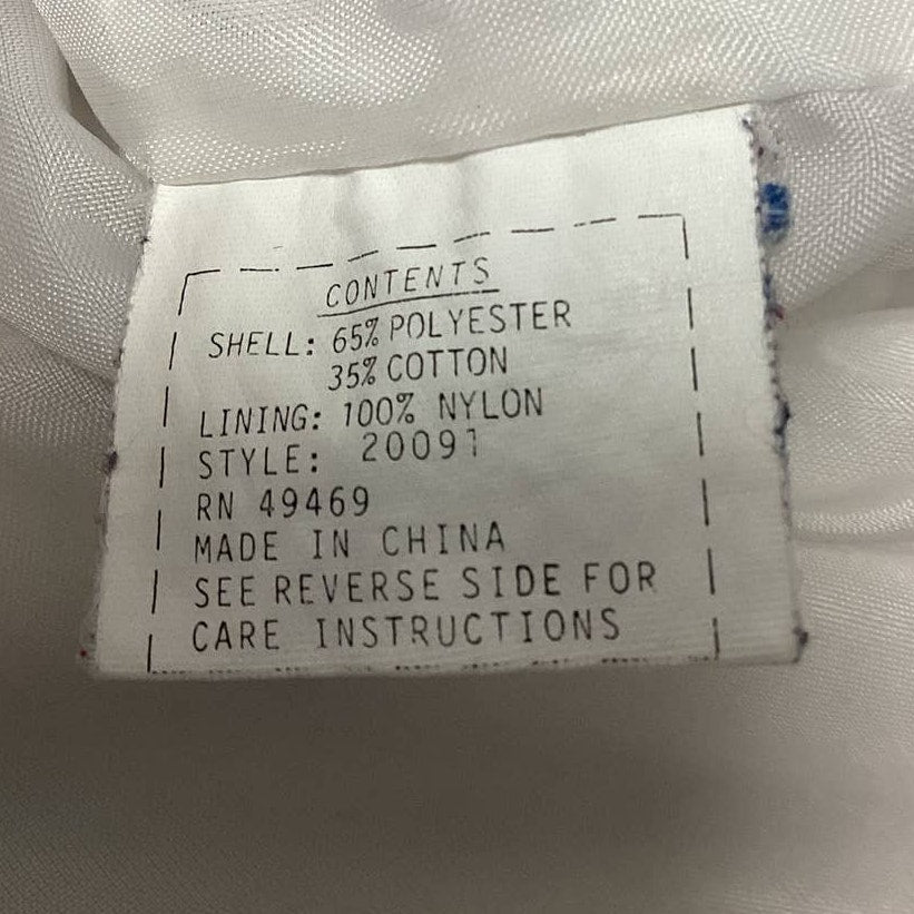 Vintage 1980s Mulberry Street Womens Medium White Button Up PolyCotton Jacket