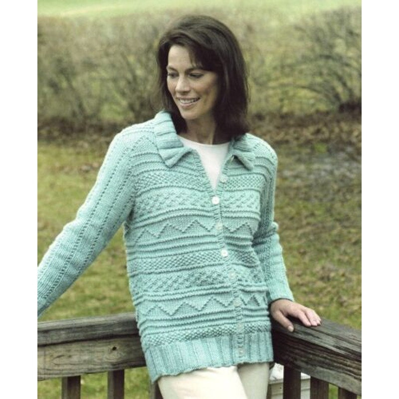 New 2004 Deborah Newton Reynold Rapture Guernsey Cardigan 82267 Knitting Pattern