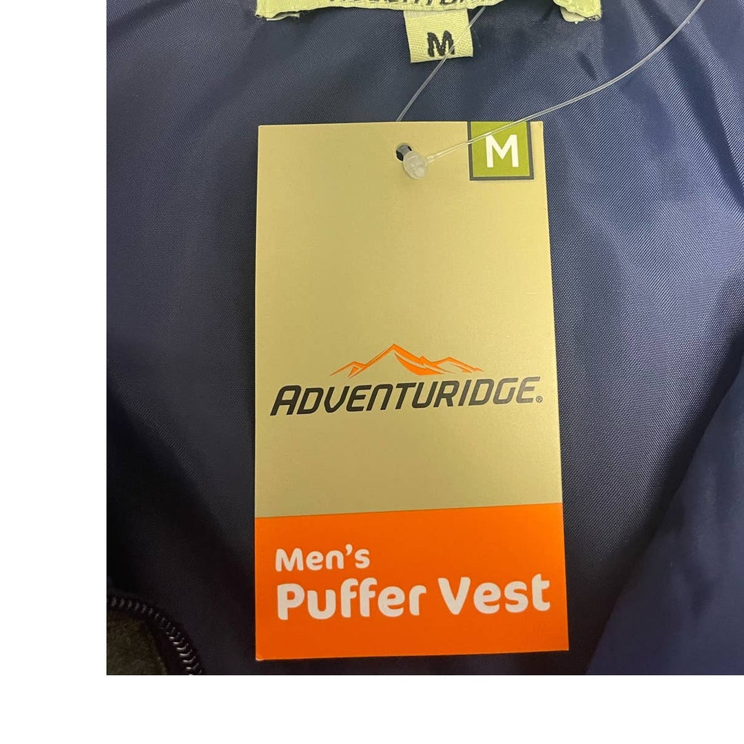New Adventuridge Mens Medium Full Zip Snap Up Sleeveless Puffer Vest Outerwear