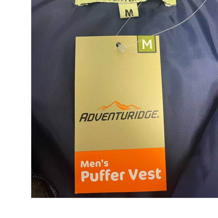 New Adventuridge Mens Medium Full Zip Snap Up Sleeveless Puffer Vest Outerwear