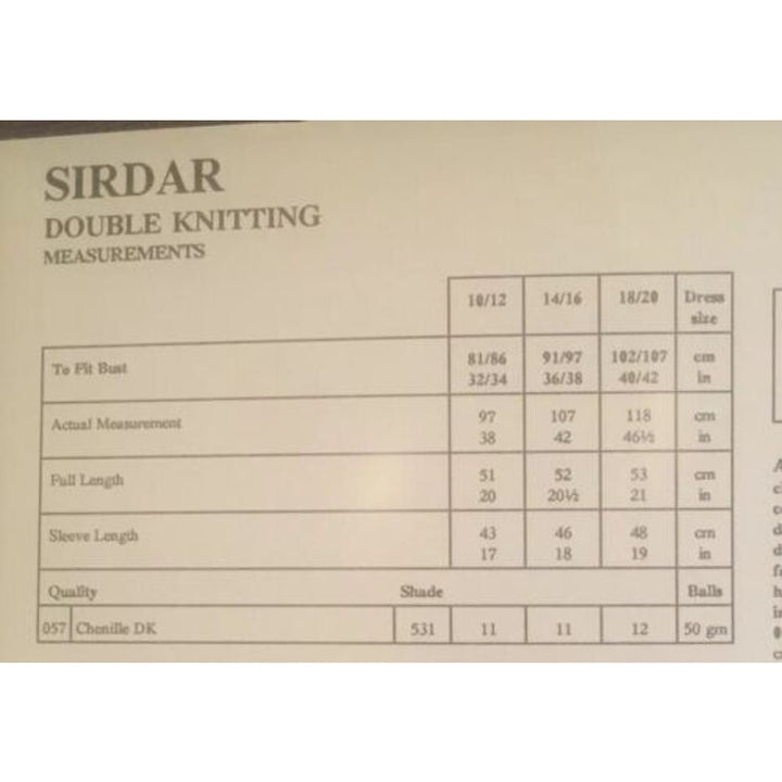 New Sirdar 5386 Chenille Ladies Cardigan Sweater Double Knitting Pattern