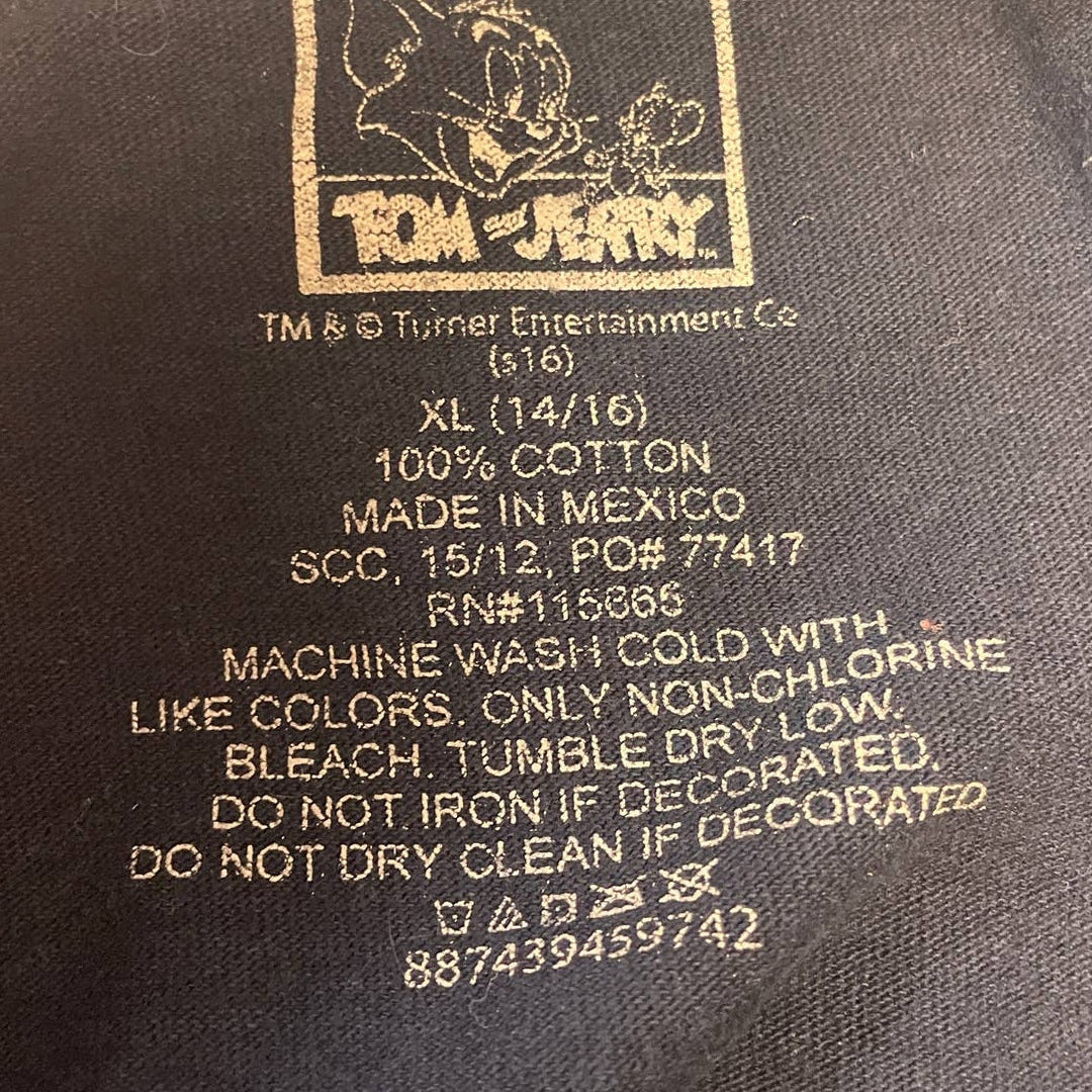 Tom &amp; Jerry Kids XL (14/16) 100% Cotton Short Sleeve Crew Neck Tee Shirt