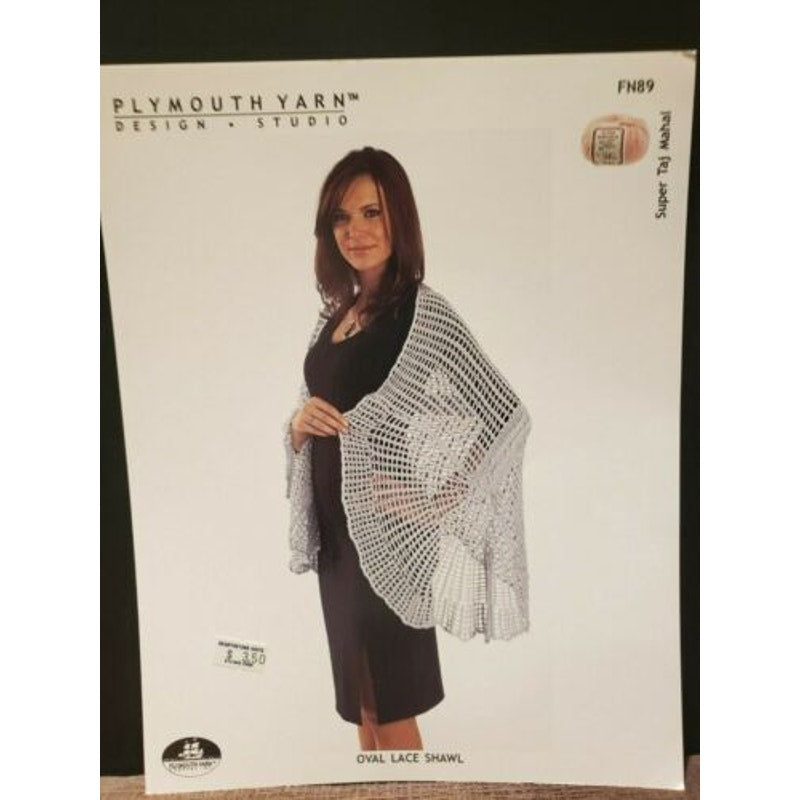 New Plymouth Yarn Design FN89 Super Taj Mahal Oval Lace Shawl Knitting Pattern