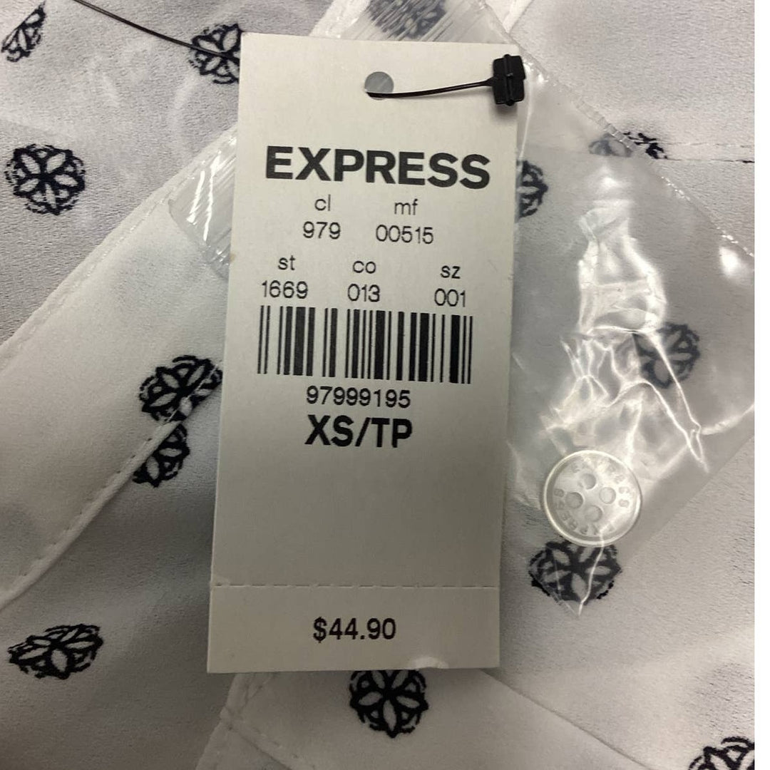 New Express XS The Portofino Shirt Sleeveless Button Down Polyester Collared Top