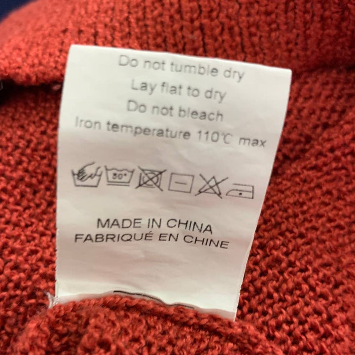 Womens XL Long Sleeve Tomato Red Lightweight Roll Collar Pullover Knit Sweater