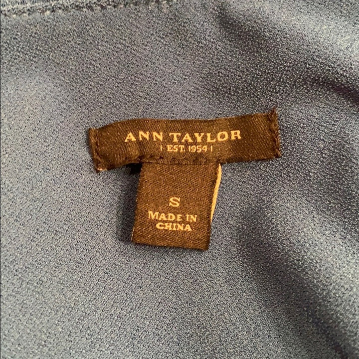 Ann Taylor Small Side Gold Zipper Slouchy Ruched  Polyblend Tank Sleeveless Top